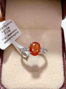 ธนาภรณ์✨แหวนเงินแท้พลอยออเรนจ์แซฟไฟร์ สีส้ม เผาBE ใส่แล้วนิ้วขาว พลอยธรรมชาติแท้100% #52 (GSH1213)
