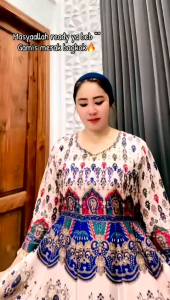 gamis muslimah motif Bangkok rayon premium