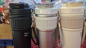 *HOT AND COLD MUG TUMBLER WITH STRAW AND HANDLE DOUBLE WALLED INSULATED* GOGO CUP KEEP FORWARD AND NEVER GIVE* CODE#YCBW-680 500ML