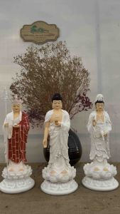 Comboo 3 tượng Ta Bà Tam Thế ( A di đà+ Quan âm + Địa tạng) cao 38cm | Tượng Phật Hoa Tiên