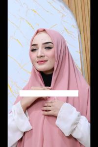 Hijab Instan Jumbo Segi Empat Zipper Ceruty Jilbab Instan Resleting Syahra Instan 150X150cm
