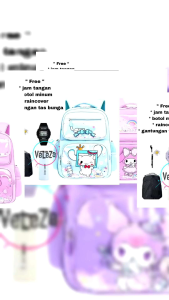 Tas SANRIO Tas Ransel Anak Perempuan Sekolah SD model kuroomi melody morol BANYAK BONUS tas ransel