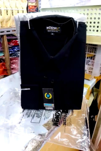 Wendya.T Kemeja Pria Formal Reguler Warna Hitam✓Kemeja Pria Polos Lengan Panjang