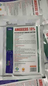 AMOXICOS 10%/ AMOX 10 sakan (1kg) khắc tinh viêm ruột hoại tử thương hàn tụ huyết trùng gia súc gia cầm