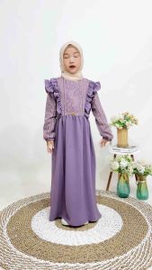 Gamis lidiya anak perempuan baju muslim umur 1-12 tahun terbaru