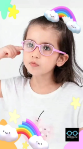 New Kids Flexible TR Reading Glasses with Free Rope - Comfortable Eyewear for Ages 3-6