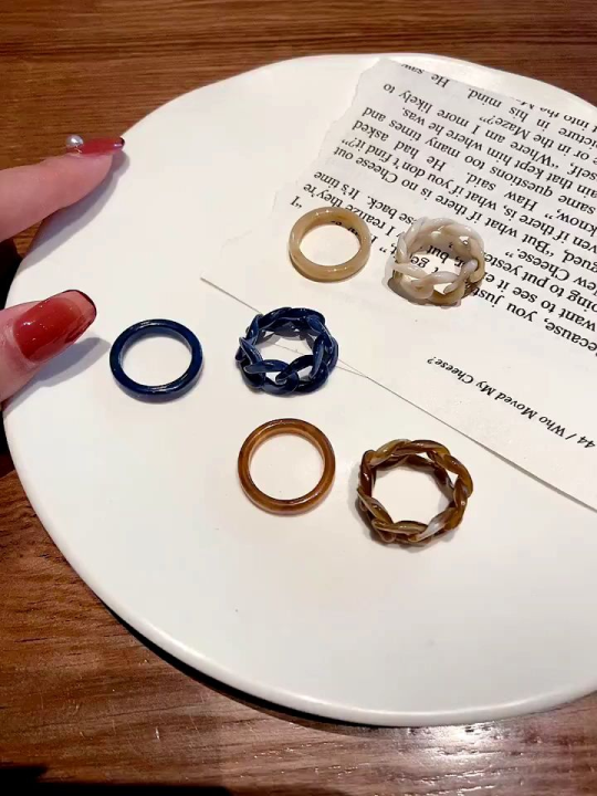 Cincin Set Cincin Akrilik Ring Set Cincin Korea Aksesoris Ootd Estetik