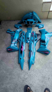 cover body fiz R  custom warna hijau tosca manis