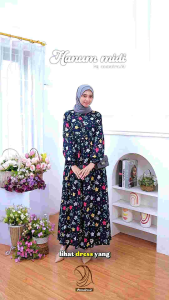 MOELA MIDI || HANUM MIDI #1 #2 & #3 - DRESS MIDI RAYON TWILL & VISCOSE LEMBUT MOTIF ICANTIK BUAT HANGOUT DAN LEBARAN BY ANNAIRA.ID Muslim Remaja