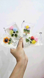 Móc khóa thông điệp hoa kẽm nhung handmade quà tặng ý nghĩa cho ngày lễ 20t10 20t11 8t3 valentine sinh nhật