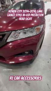 Honda city 2014 2015 2016 gm6 grace style front led projector headlamp headlight head lamp light drl bodykit body kit