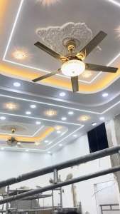 Quạt trần 5 cánh thép có đèn chao thủy tinh Loại 1 hàng đẹp mát Phù hợp cho mọi không gian Động cơ DC tiết kiệm điện