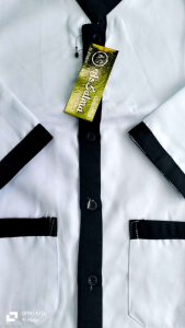 Atasan koko madrasah anak laki laki motif list hitam usia 7th-15th bahan katun adem lembut lengan panjang