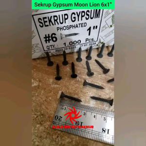 (50 pcs) Sekrup Gypsum Moon Lion 6x1" / Skrup Gipsum 2.5CM