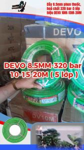 ỐNG DÂY XỊT THUỐC SÂU 8.5MM 5 LỚP CUỘN 10M 15M 20M 320 BAR DÙNG PHUN THUỐC DÂY XỊT RỬA XE ÁP LỰC CAO HIỆU DEVO DV10M-15M-20M