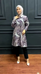 Tunik Batik Wanita Terbaru 2024 Tunik Batik Wanita M L XL XXL