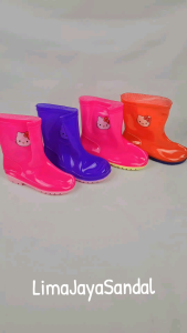 Sepatu Boots Anak Karet Glossy Hello Kitty - Sepatu Boot Karet Glossy