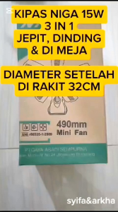KIPAS ANGIN MEJA DINDING & JEPIT 3in1 NIGA