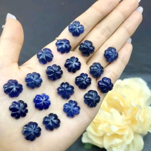 Q1279 Cỏ 4 lá Lapis Lazuli sẵn lỗ 2li cho Thuỷ và Mộc - Phong Thủy TUDO