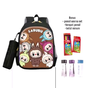Tas Ransel 4in1 Labubu Viral Ransel Sekolah Anak PAUD TK SD