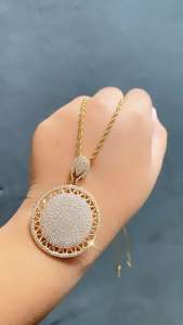 Kalung Rantai Tambang Bunga Matahari 60 Cm Titanium CXB188