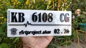 Plat Nomor Motor Akrilik Timbul Custom & Variasi