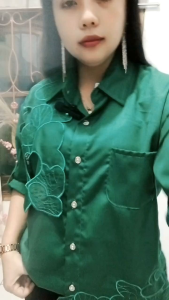 0093 Size L-xl 3xl Jumbo Kemeja Katun Rompi Full Bordir Love Wayfansix Lubana Silang Belakang Kemeja Korea Kemeja Kerja