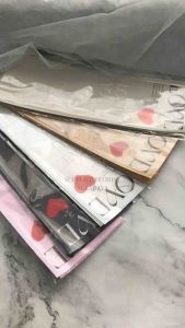 SFS - [1 PACK 20 LEMBAR] PLASTIK SINGLE FLOWER TULISAN LOVE PRINTED KOREAN STYLE PLASTIK BUNGA TANGKAIAN SATUAN SINGLE STALK ROSE MIKA BUNGA ECER PLASTIC BAG