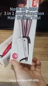 (2 Pin Plug) Nova 3 In 1 Electric Hair Curler Roller Wave Straightener Curls Comb