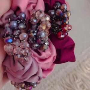 ‼️READY STOCK‼️(R46) Premium Quality Elegant Scrunchies wifh Crystal Beads/ Korean Fashion Hair Ties