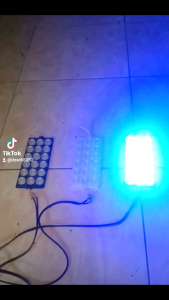 Lampu LED Blitz Pesawat 3 Pcs 18 Mata Komplit Modul Kabel 3 Meter Custom Warna Tombol Manual