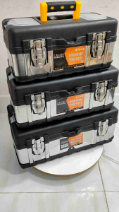 Thùng đựng đồ nghề thân INOX và nhựa ABS loại TỐT có 3 size NHỎ-TRUNG-ĐẠI có độ cứng cao chống vỡ khi va đập