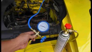 ชุดเติมน้ำยาแอร์ฉุกเฉินใช้ได้กับรถยนต์และตู้เย็นใช้ได้กับรถยนต์และตู้เย็นใช้ได้กับรถยนต์และตู้เย็นใช้ได้กับรถยนต์และตู้เย็น R134aทั้งชุดพร้อมน้ำยาอุดรอยรั่ว พร้อมเกจวัด+หัวคอปเปอร์+หัวเติม+สาย60“ 2เส้น[086]