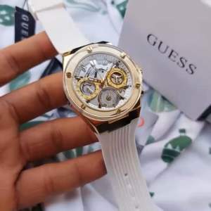 JAM TANGAN WANITA GUESS ATHENA GW0409L2 CHRONO DAY DATE RUBBER STRAP ORIGINAL