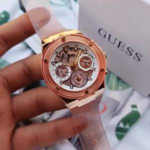 JAM TANGAN WANITA GUESS ATHENA GW0409L3 CHRONO DAY DATE RUBBER STRAP ORIGINAL