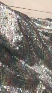 Vải kim sa lưới màu xanh biển co giãn -khúc 1m (khổ 1m4)may đầm váy dạ hộiđầm body thời trang