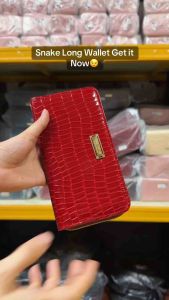 Snake Long Wallet For Women High Quality Material Cellphone Wallet With Lanyard Free Lanyard Included