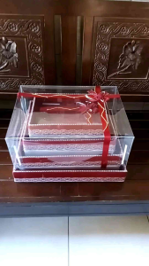 BOX KOTAK HANTARAN SESERAHAN LAMARAN PERNIKAHAN PARCEL TUTUP MIKA 1 SET ISI 4 KOTAK