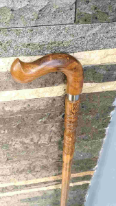 Tongkat jalan kayu kelor Jawa model payung profil C299