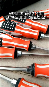 Obeng Bolak Balik Amerika 4 inch / OBeng 2 Way USA Gagang Karet Obeng Bendera America