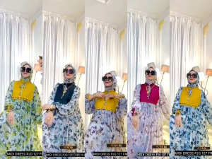 NEW SHR MIDI DRESS CERUTY MIX SCUBA SET HIJAB SEGI 4 BY SHR 100%