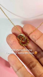 [KALUNG TITANIUM] BWLGARI PERHIASAN EMAS GOLD PLATED HADIAH ANNIVERSARY GIFT PACAR KERABAT SAUDARA TEMAN ANTI KARAT ANTI LUNTUR ANTI ALERGI NECKLACE KEKINIAN GAYA EROPA KOREA MODIS AKSESORIS WANITA PEREMPUAN DIAMOND BERLIAN
