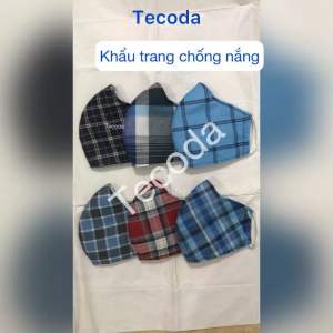 Combo 10 Khẩu Trang Vải Chống Nắng Chống Bụi Mịn 3 Lớp Cho Nam Và Nữ Che Kín Mặt Vải Thoáng Mát Hình Kẻ