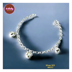 🌈AAbaby Galleries AA311 Original Baby 925 Silver Anklet Bracelet Hexagmickey米奇 Rantai Kaki/Tangan/Gelang Kaki Bayi/Kanak