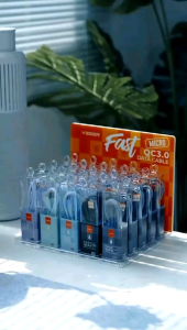 ( 1 PCS ) Kabel data veger V160 MICRO USB / V170-TYPE-C V-180-IPHONE & tatakan nya fast charger QC3.0 ( 1 pcs )