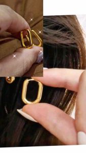 ZIHANG  JEWELRY 24K Gold plated makinish plain clip earrings for women