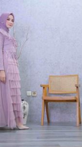 (COD) NEW Collection Gamis Brokat Import Remaja // Gamis Brokat Mix Tutu Susun Terbaru