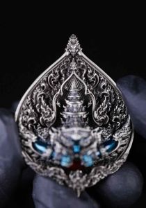 เหรียญพระราหู เนื้อไวท์บรอนซ์ลงยา