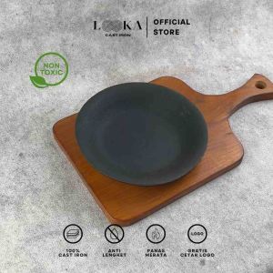 Looka Cast Iron Hot Plate Cobek / Piring Steak Cobek Premium