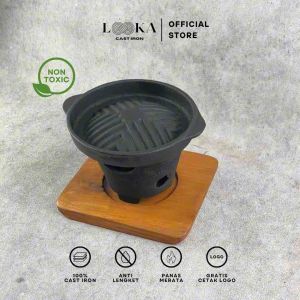 Looka Cast Iron Hot Plate Tungku BBQ Diameter 16 cm